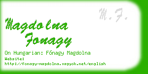 magdolna fonagy business card